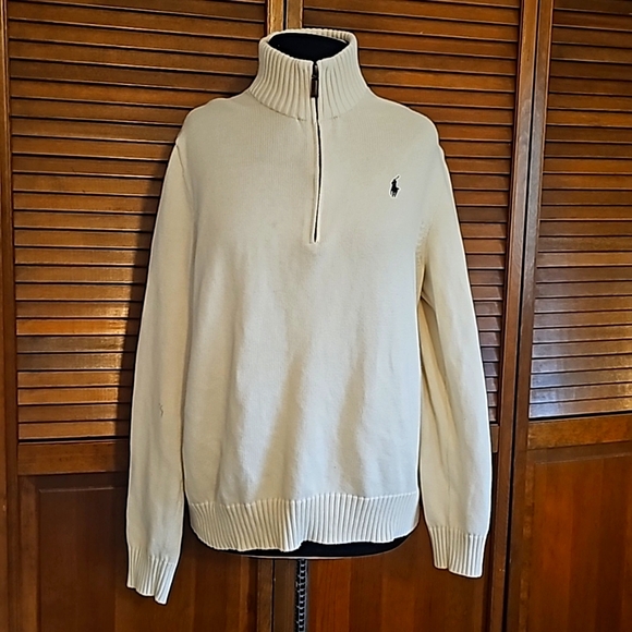 POLO Ralph Lauren  men's 100% cotton 1/4 zipper kint sweater - Picture 4 of 10